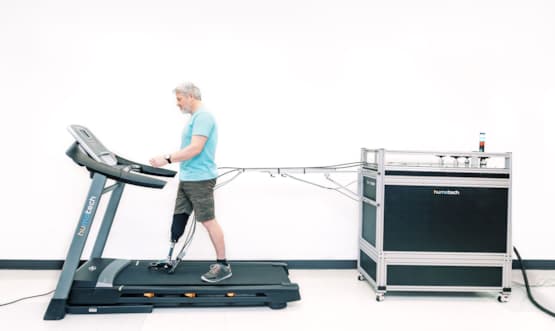 Ankle-foot prosthesis with  off-board actuation